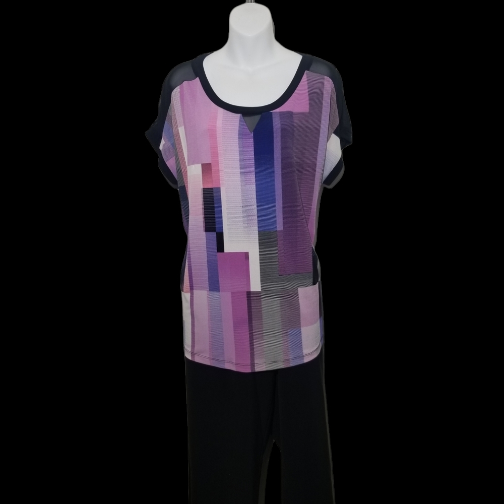 Worthington Top SZ XL Stretchy Like New Geometric Pattern